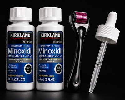 Combo 3 - 2 Minoxidil + Dermaroller + Gotero Original (Más Vendido)